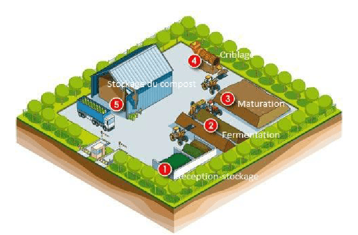 schéma de compostage des déchets verts