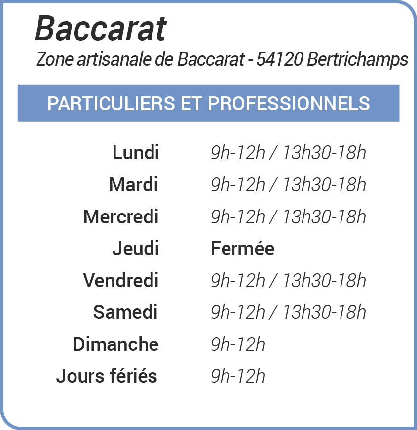 horaire déchetterie baccarat