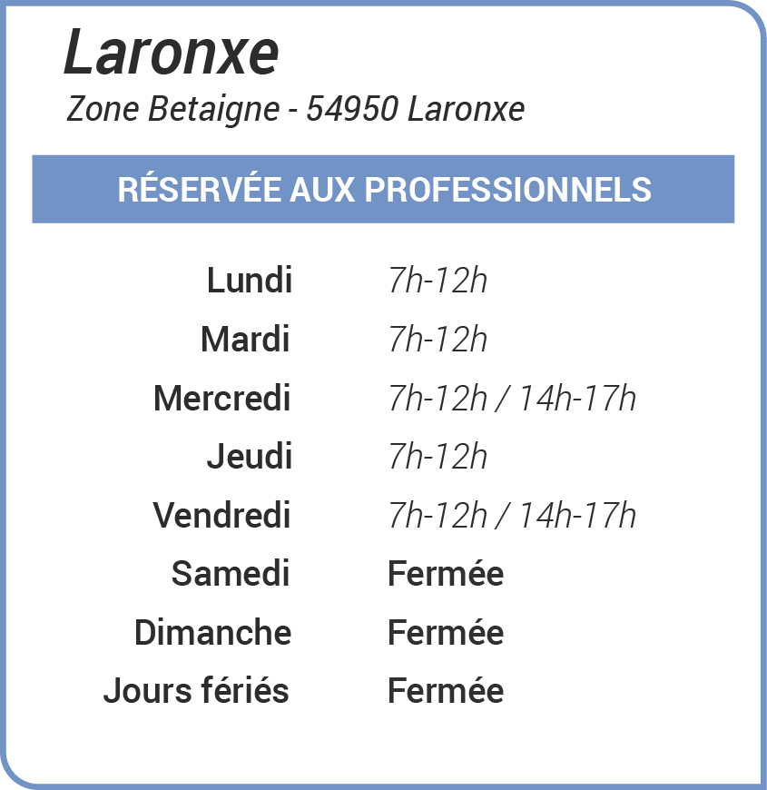 Horaires de la déchetterie de Laronxe, réservée aux professionnels