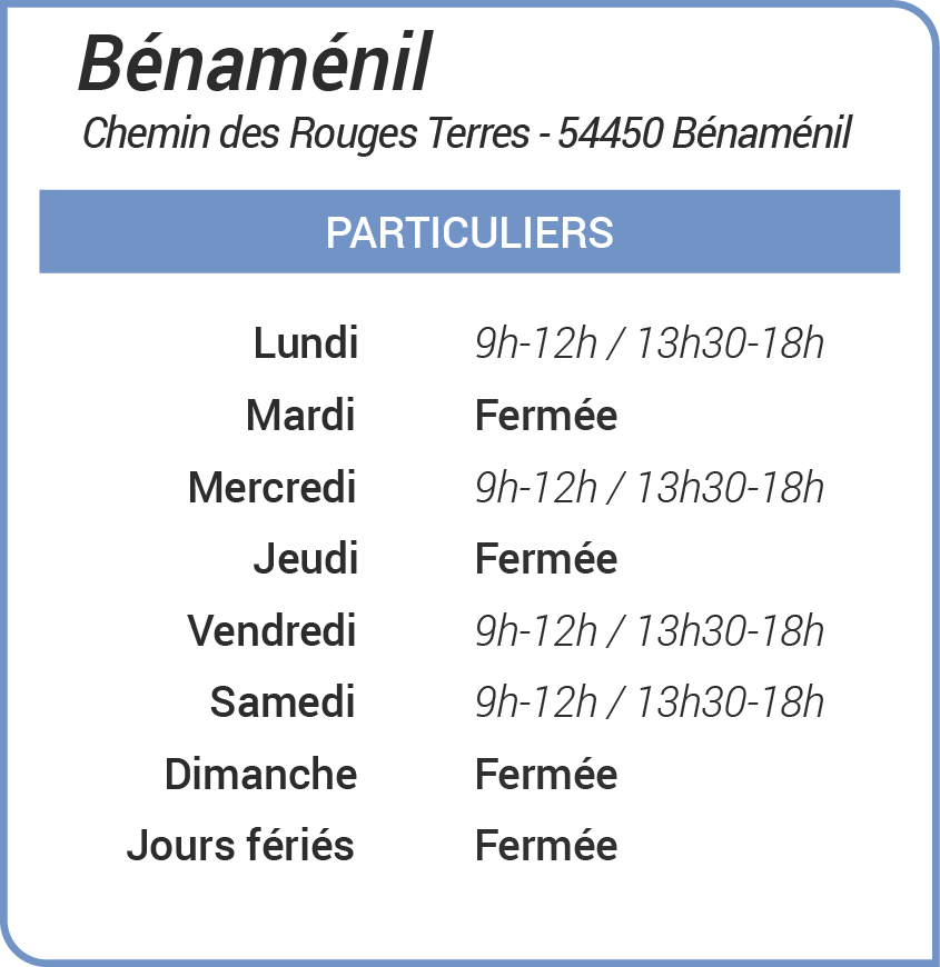 horaire déchetterie bénaménil