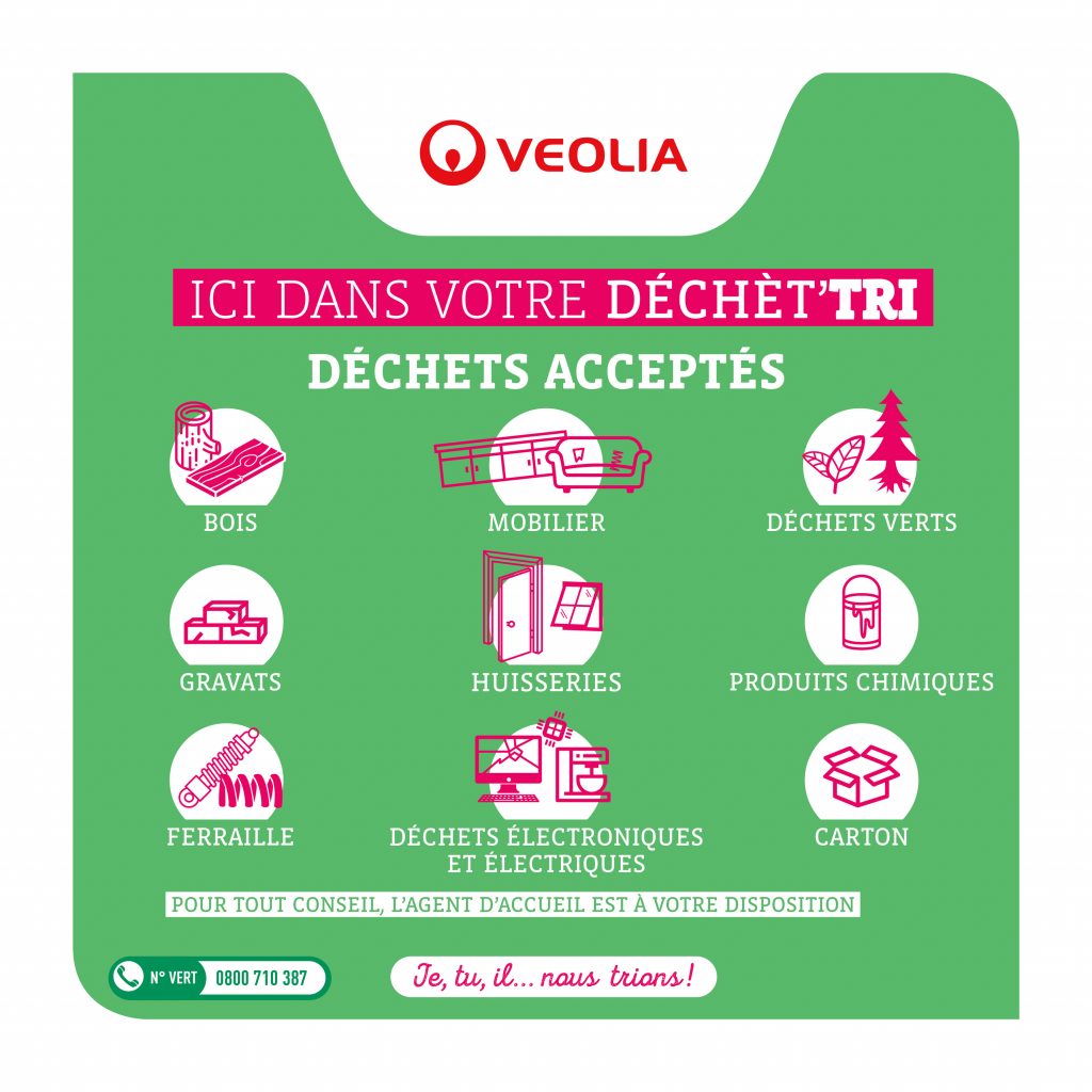 listes des déchets acceptés en déchetterie